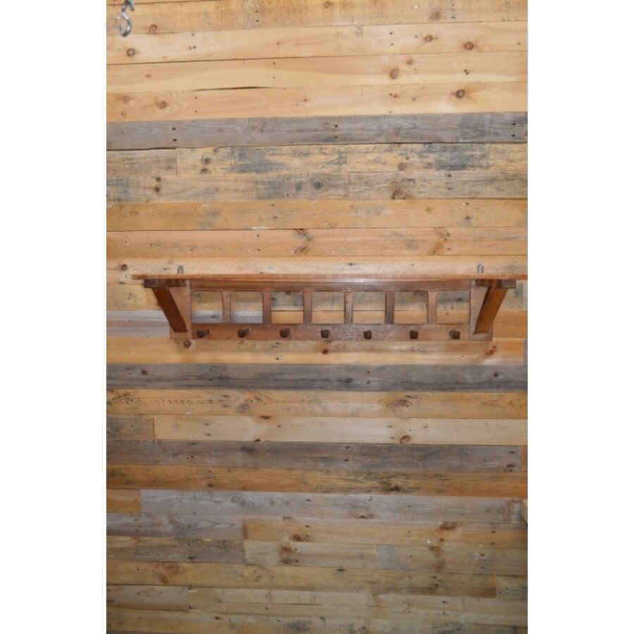 Brutalist Boeren wandkapstok massief eiken-7