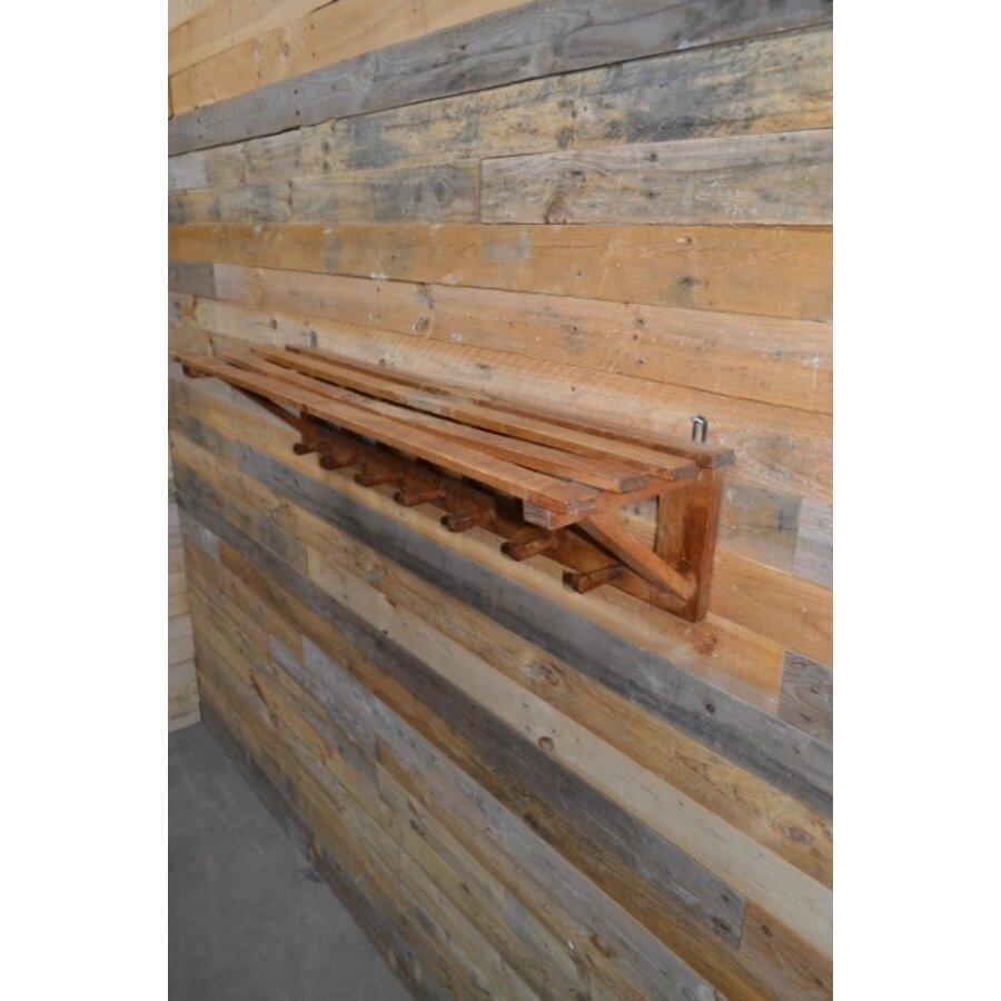 Brutalist Boeren wandkapstok massief eiken-8