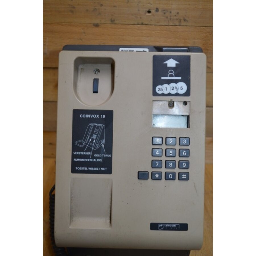 Retro PTT wandtelefoon op munten-3