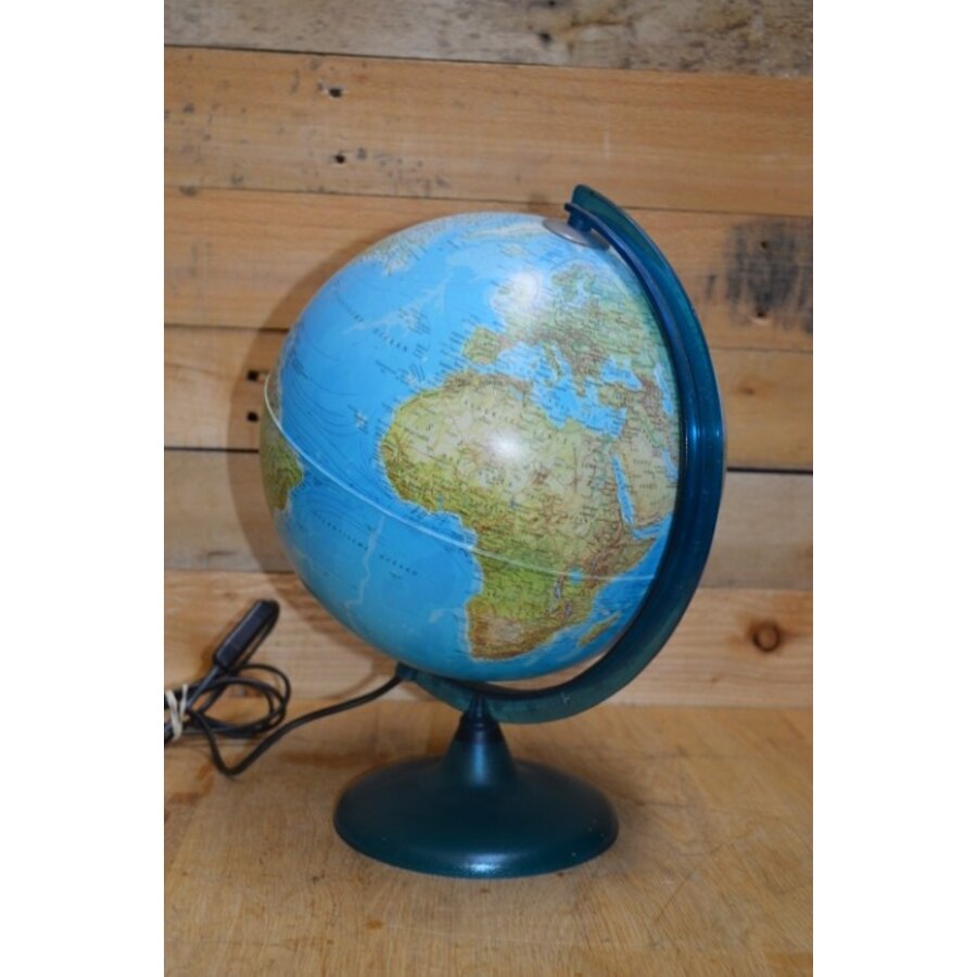 Vintage kunststof wereldbol lamp uit Italië – Jaren 80 globe-1