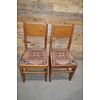 LoodsVol, Tweedehands Set van 2 vintage blank eiken eetkamerstoelen – Jaren 50 retro stoelen