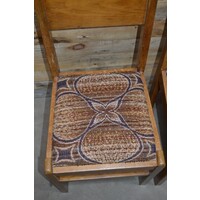 thumb-Set van 2 vintage blank eiken eetkamerstoelen – Jaren 50 retro stoelen-2