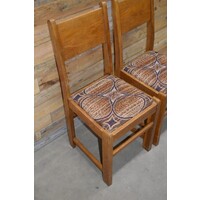 thumb-Set van 2 vintage blank eiken eetkamerstoelen – Jaren 50 retro stoelen-3