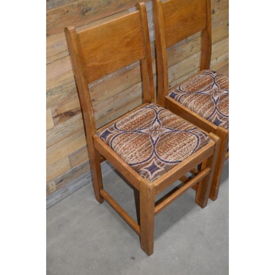 Set van 2 vintage blank eiken eetkamerstoelen – Jaren 50 retro stoelen-3
