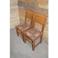 thumb-Set van 2 vintage blank eiken eetkamerstoelen – Jaren 50 retro stoelen-4