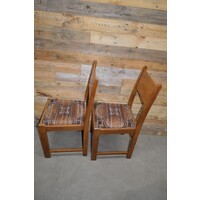 thumb-Set van 2 vintage blank eiken eetkamerstoelen – Jaren 50 retro stoelen-5