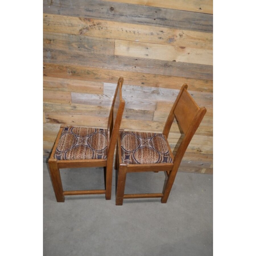 Set van 2 vintage blank eiken eetkamerstoelen – Jaren 50 retro stoelen-5
