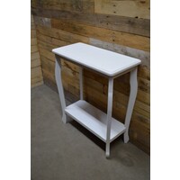 thumb-Moderne witte houten sidetable met Engelse Queen Ann poten-1