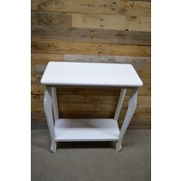 thumb-Moderne witte houten sidetable met Engelse Queen Ann poten-2
