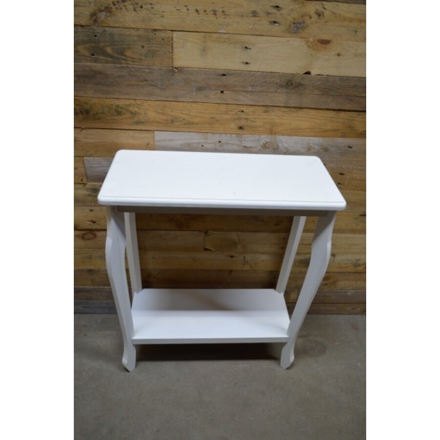 Moderne witte houten sidetable met Engelse Queen Ann poten-2