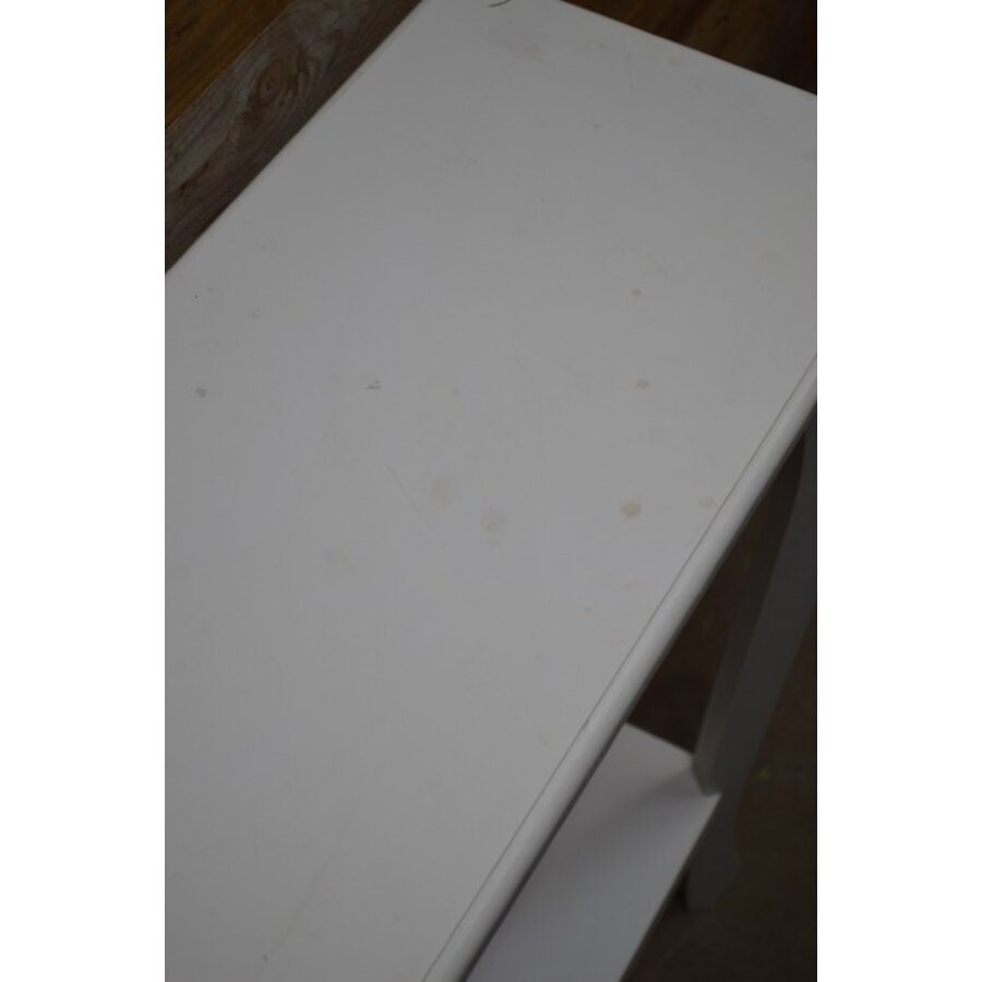 Moderne witte houten sidetable met Engelse Queen Ann poten-5