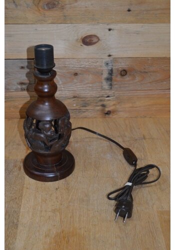Schemerlamp mens figuren tropisch hout 