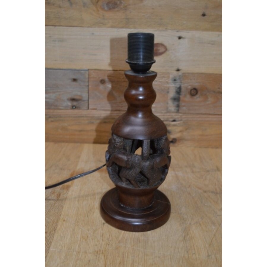 Schemerlamp mens figuur tropisch hout-8