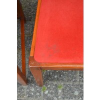 thumb-Zes eiken Schuitema Jugendstil eetkamerstoelen met rode zitting-7