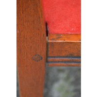 thumb-Zes eiken Schuitema Jugendstil eetkamerstoelen met rode zitting-8
