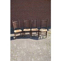 thumb-Knopstoelen donker eiken set van 4-1