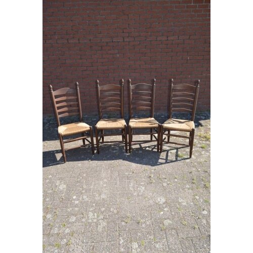 Eiken knopstoelen set van 4 