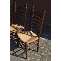 thumb-Knopstoelen donker eiken set van 4-2