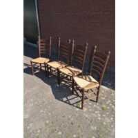 thumb-Knopstoelen donker eiken set van 4-3