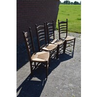 thumb-Knopstoelen donker eiken set van 4-4