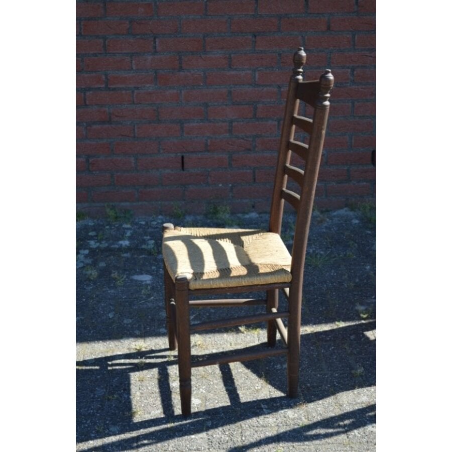 Knopstoelen donker eiken set van 4-9