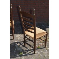 thumb-Knopstoelen donker eiken set van 4-10