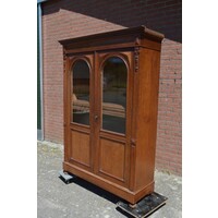 thumb-Antieke eikenhouten vitrinekast met glas uit begin vorige eeuw-1