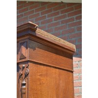 thumb-Antieke eikenhouten vitrinekast met glas uit begin vorige eeuw-3