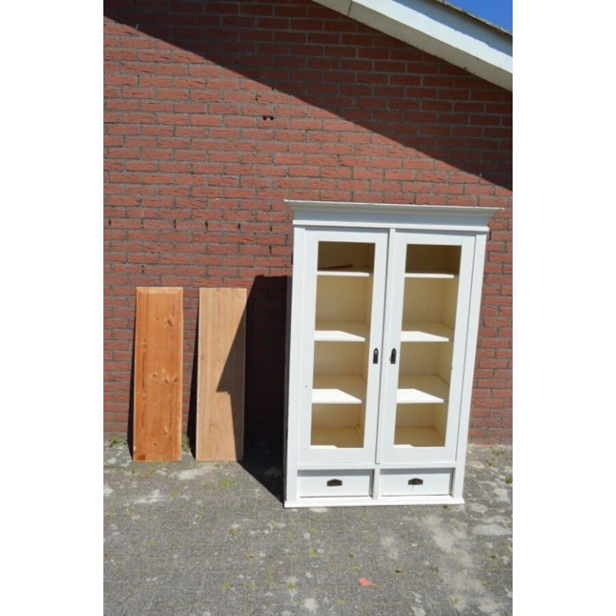 Oud grenen kledingkast wit geschilderd-2