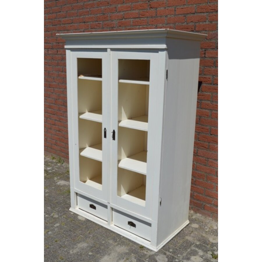 Oud grenen kledingkast wit geschilderd-1