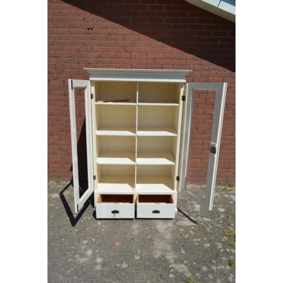 Oud grenen kledingkast wit geschilderd-8