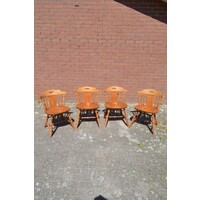 thumb-Set van 4 vintage cafestoelen van beukenhout met karakter-1