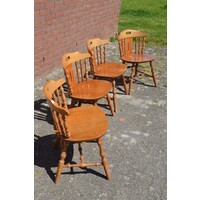 thumb-Set van 4 klassieke Windsor cafestoelen van beukenhout-2