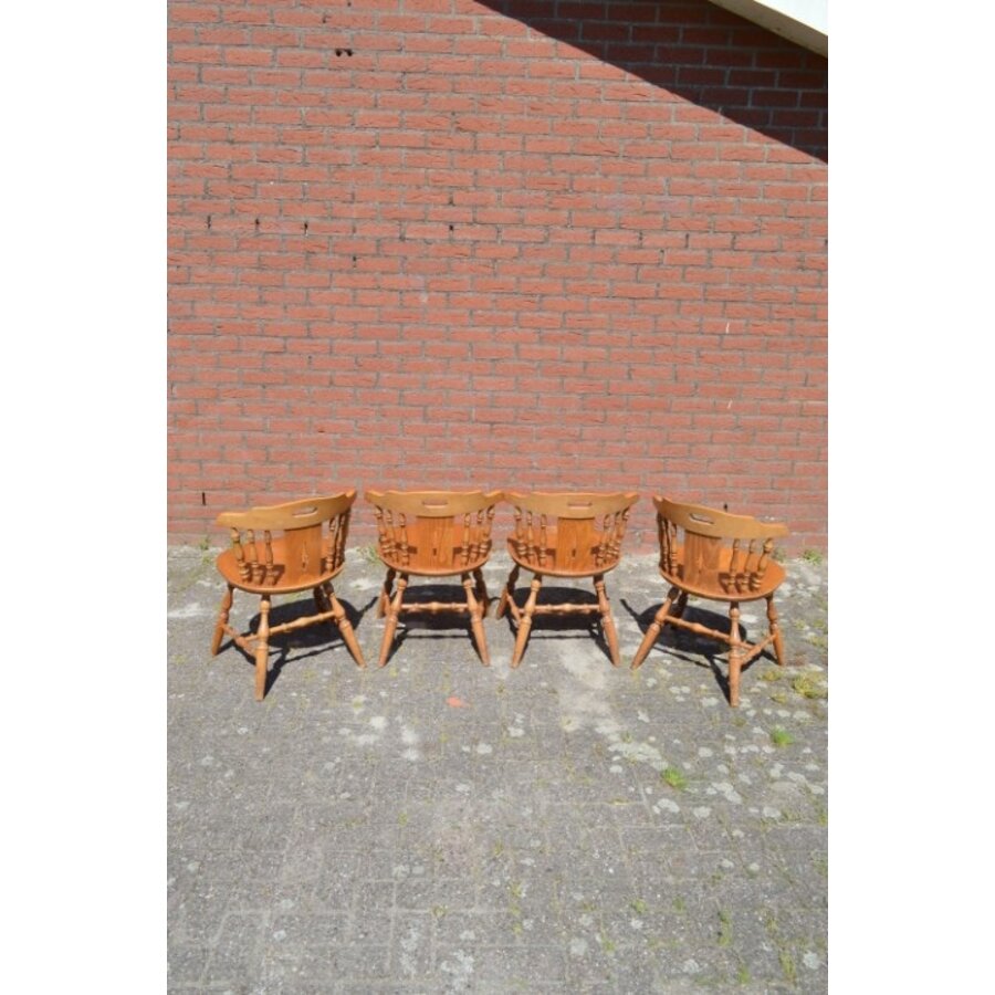 Set van 4 klassieke Windsor cafestoelen van beukenhout-4