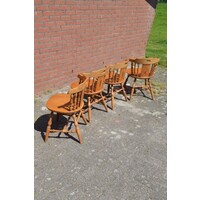 thumb-Set van 4 vintage cafestoelen van beukenhout met karakter-5