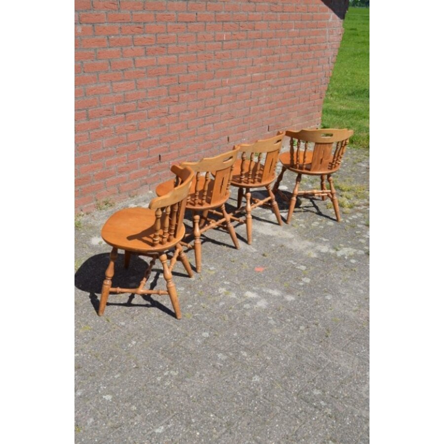 Set van 4 klassieke Windsor cafestoelen van beukenhout-5