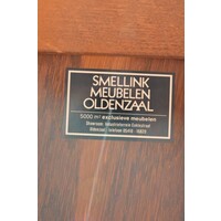 thumb-Klassieke vintage massief eiken kussenkast met lades-5