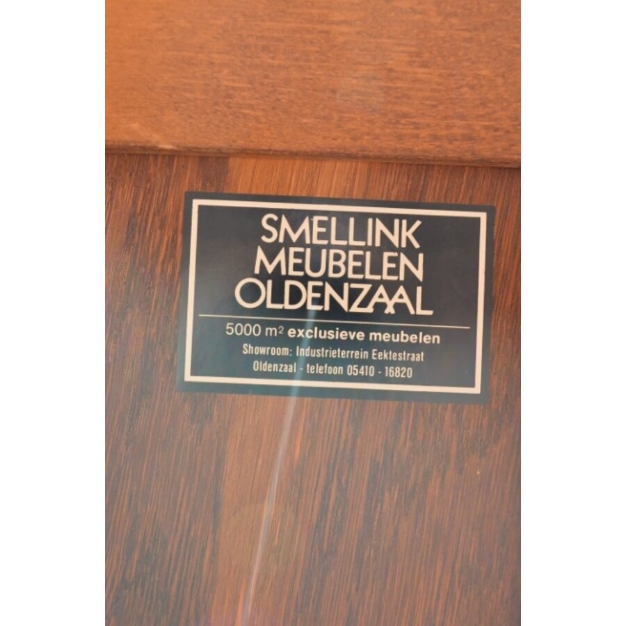 Klassieke vintage massief eiken kussenkast met lades-5