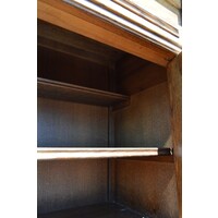 thumb-Klassieke vintage massief eiken kussenkast met lades-7
