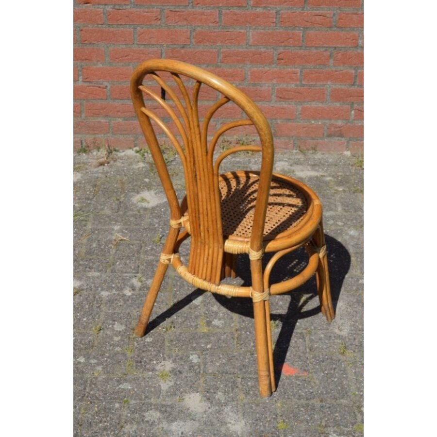 Rotan stoeltje met pauwenstaart waaier boog-4