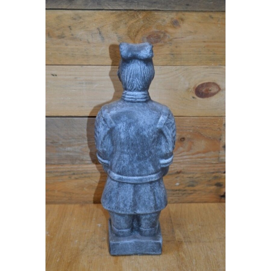 Betonnen tuinbeeld van Chinese krijger in stone kleur – tweede keus-4