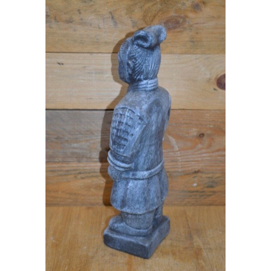 Betonnen tuinbeeld van Chinese krijger in stone kleur – tweede keus-5