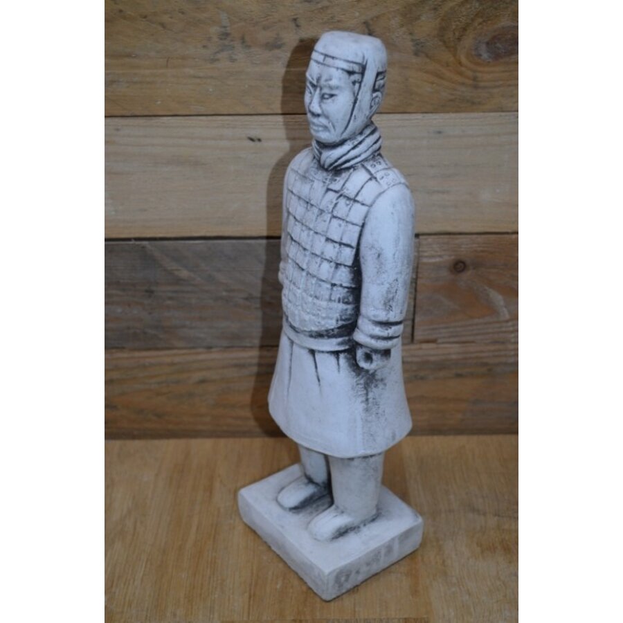 Betonnen tuinbeeld van Chinese krijger uit terracotta leger-6