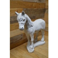 thumb-Natuurgetrouw staand paard van beton – betonnen tuinbeeld-2