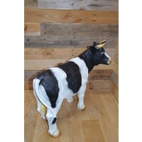 thumb-Landelijk polyester tuinbeeld van zwart bonte koe op ware grootte-6