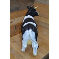 thumb-Landelijk polyester tuinbeeld van zwart bonte koe op ware grootte-7