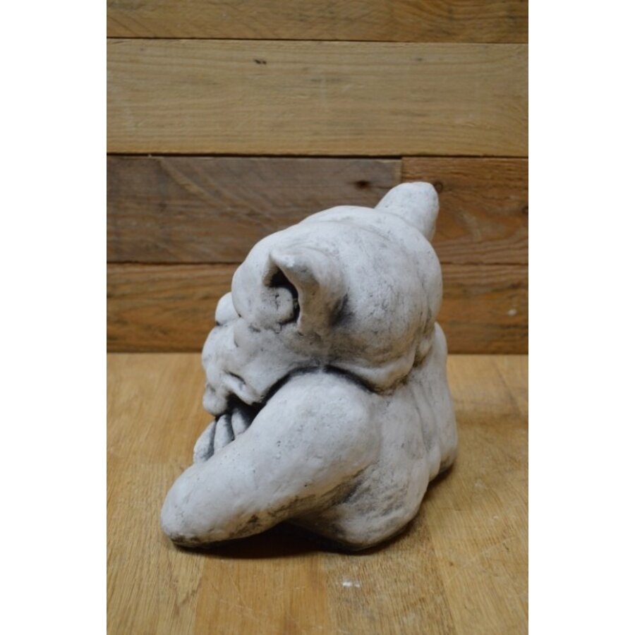 Voor zich uit starende waterspuwer – gotisch betonnen tuinbeeld-6