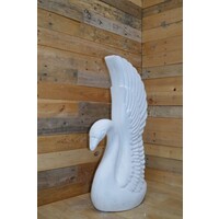 thumb-Grote zwaan van beton – sierlijk tuinbeeld met klassieke uitstraling-2