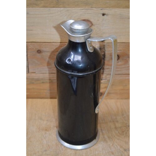 Antieke aluminium thermoskan hoog model 