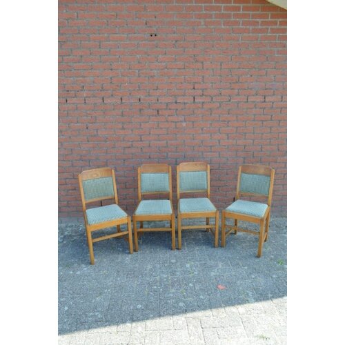 Landelijke houten stoelen bouclé 